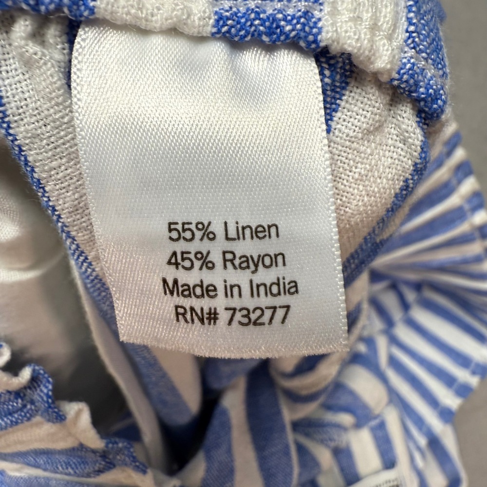 Sonoma Goods‎ For Life Women's XL Striped Linen Blend Shorts Blue White NWOT - Picture 3 of 10